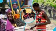 Ghanaian lady celebrates butcher husband’s birthday at local meat market
