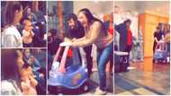 Cute video shows baby's reaction after she got a new car, the kid covered her mouth to contain the shock