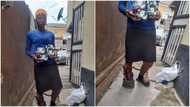 Pictures of lady who hawks sanitary pads to make money despite being disabled go viral