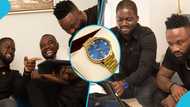 Iyanya gets customized 18k gold watch from Anthony Dzamefe of Caveman Watches in Ghana