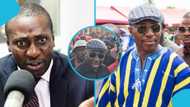 Afenyo Markin dons black uniform, Sings patriotic marching songs as he leads demo