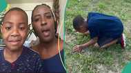 Mum in awe as young son leaves the house to pray alone outside, video goes viral