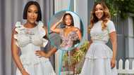 Joselyn Dumas goes braless as she rocks a stylish corseted lace dress to a plush party