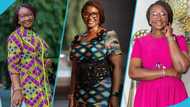 Joyce Bawah looks classy in a stylish kente gown and braids hairstyle at the 68th Independence Day celebration