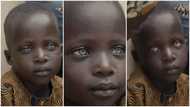 Ravishing cutie: Handsome little boy with glowing Black skin and strange eyeballs stuns many, video goes viral