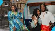 Stonebwoy's wife models for Vlisco, goes viral with her stylish blazer and elegant pants for her new shoot