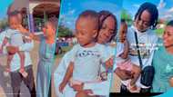 Ghanaian young man visits SHS lover with the baby they had together, video gets 1.7m views, wins many hearts
