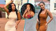 Joselyn Dumas beats all celebs with her cleavage-baring kente and leather dress for Independence Day shoot