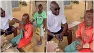 Man sheds tears in video as former customer who returned from abroad show him love in foreign currency