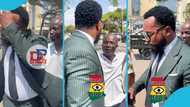 Angel Asiamah looks angry and moody as man heckles him at high court, video stirs reactions