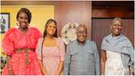 Netflix's Bozoma Saint John looks elegant in pink short dress while posing with President Akufo-Addo