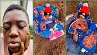 Lady who left newborn daughter with mum cries out after returning to meet them in farm, video trends