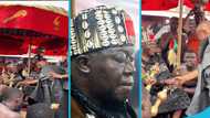 Akufo-Addo lightens the mood at Mamponghene's funeral, makes Otumfuo smile amidst mourning in a viral video