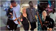 "She's young and pretty": Man receives his beautiful Oyinbo girlfriend at airport in video