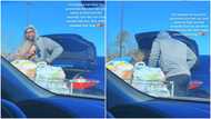 Emotional moment young man helped a woman load groceries in a car only to find out she recently lost her son