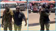 Ghanaian teacher rejoices after meeting former student who is now a solider, hugs him tightly