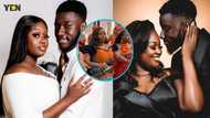 Gospel musician Enuonyam slays in an exquisite glittering kente gown for her plush wedding