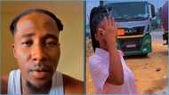 Ghana man reacts as he meets his female SHS mate who is a truck driver: "Be proud of your work"