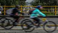 The bicycle making its way through Bogota's hellish traffic