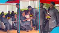 Cheddar gifts Omane Boamah's family flowers as he visited their residence to mourn over his demise, video