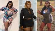 Thick: Kumawood actress Maame Serwaa excites fans with her looks as she models in short dress and long boots in her kitchen