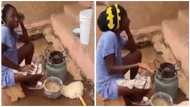 Ghanaian woman in despair as banku reportedly pours during earth tremor