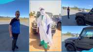 Obroni fuel attendants express astonishment at the power of the G-Wagon