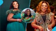 Ghanaians compliment Piesie Esther as she rocks pleated African print dress with giant sleeves