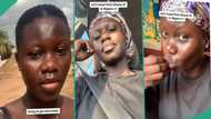 Ghanaian lady specially prepares, visits Nigeria and eats local foods says it is her first time.