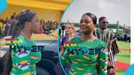 President Mahama's inauguration: Farida Mahama looks breathtaking in a stylish kente gown and long hair