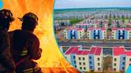 Fire engulfs five containers at Saglemi Affordable Housing project