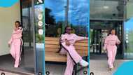 Afronita proudly rocks pink outfit, smiles brightly in video