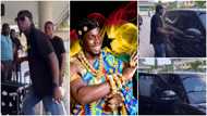 Ati-Zigi pulls up in a tear rubber Range Rover ahead of Black Stars match