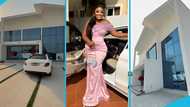 Young Ghanaian lady flaunts newly completed plush house, inspires many