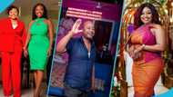 NPP's Nana Prempeh's lover and Kumasi socialite RoseGold models elegantly in a stylish red pantsuit
