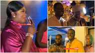 Ghanaian personalities Akua GMB, Cheddar and Despite party together in classy outfits