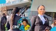 Phillis Naa Koryoo Okunor’s mermaid hairstyle and makeup at her Call to the Bar ceremony trends