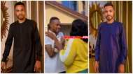 Kofi Adomah falls down in front of wife to hail her, video stirs reactions: "Didn’t he fall before?"