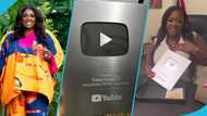 Tracey Boakye shares up close photo of her YouTube silver play button, peeps congratulate her