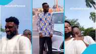 Akwaboah hides his face from camera as Donzy records him after social media backlash