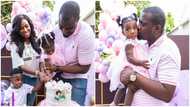 Name of John Dumelo's daughter pops up after 1st birthday celebration, it shares similarities with Baby Maxin's name