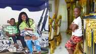 Tracey Boakye's son 'swims in money'; flaunts his mom's gold-themed living room