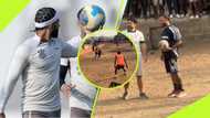 "He is So Humble": Ghanaians React as Memphis Depay Plays on Grassless Pitch in Nima