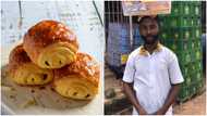 GH man who hawks pastries needs financial support to boost his business: "God bless my helpers"