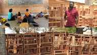 Ghanaian teacher gives 81 desks to Naaga Basic pupils who used to learn on floor