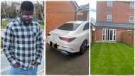 "Exactly 5 years": After moving to UK, young man counts his blessings, shows off posh Benz car