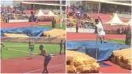 Girls' pole vault competition from inter-school competition in Ashanti Region cracks ribs online