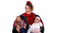 Double blessing: Beautiful mom of twins poses with babies; wows many with latest photo