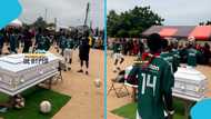 Footballers mourn late teammate with powerful ball juggling tribute at funeral: Video