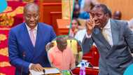 Afenyo-Markin dons stylish Cubavera shirt to Parliament, educates Emmanuel Bedzrah on men's fashion
